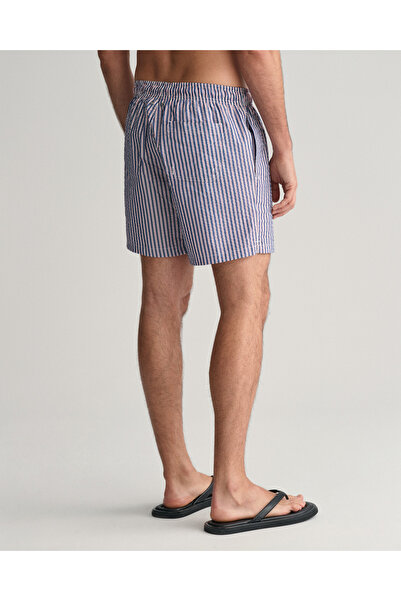 Gant Erkek Mavi Regular Fit Çizgili Mayo Şort