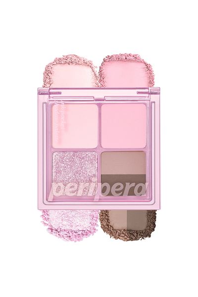 PERIPERA 5-Piece Eyeshadow Palette - Matte, Glitter Shades, Peripera Ink Pocket Shadow Palette (02 Cool Summer Vibe)