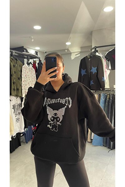 Crystall2m Κρυσταλλική πέτρα Hello Kity Hoodie