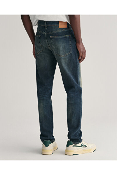 Gant Erkek Mavi Slim Fit Jean Pantolon