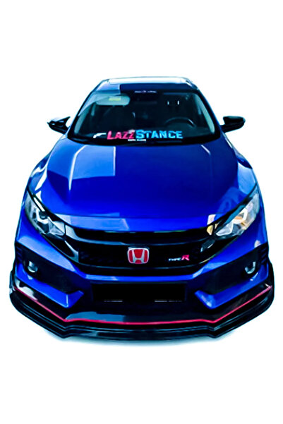 OMGARAGE Honda Civic Fc5 Typer 3 Parça Ön Lip Plastik Parlak Siyah