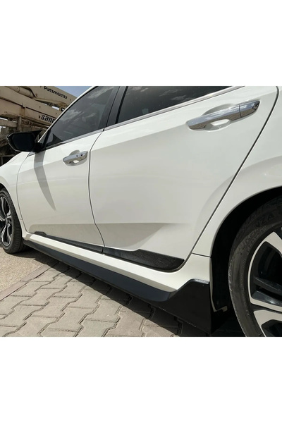 MKG Otomotiv Honda Civic Fc5 Uyumlu  Typer Yan Marşpiyel Seti Mat Siyah Plast...