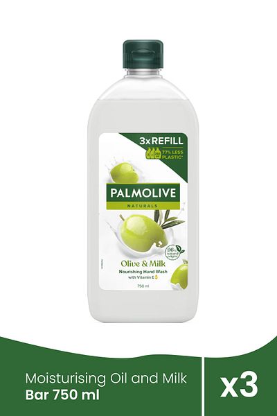 Palmolive Moisturising Oil and Milk Bar 750 ml x 3 pieces