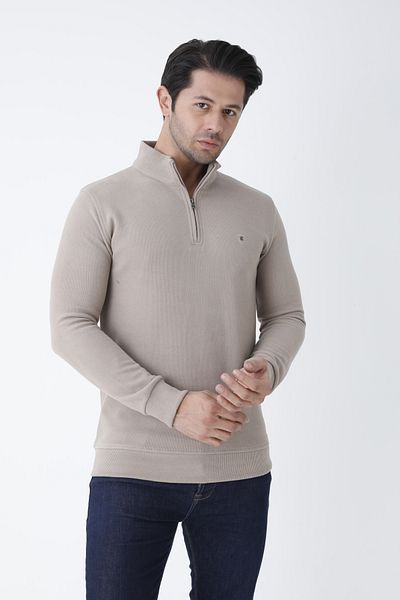 Cordial Men's Slim Winter Long Sleeve Half Zipper Thessaloniki Knitwear