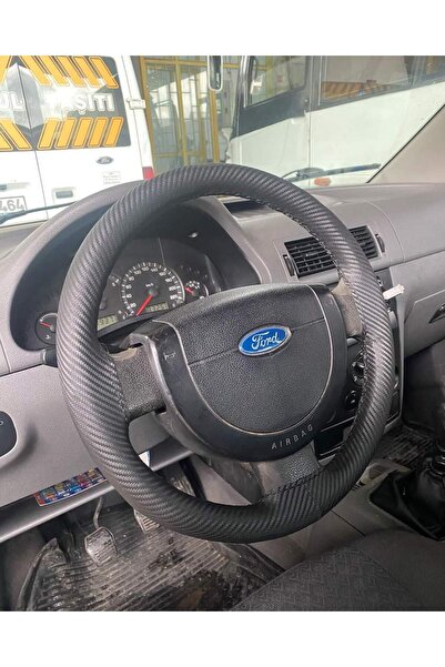 HASBAY DİKİŞLİ DİREKSİYON KILIFI KARBON DERİ SİYAH DİKİŞLİ FORD CONNECT İÇİN