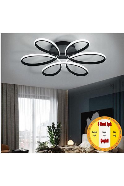 MİNEL DEKOR LED LIGHTING Minel Decor Daisy Model Ceiling Lamp, Modern Lighting, Decorative 3 Color Light