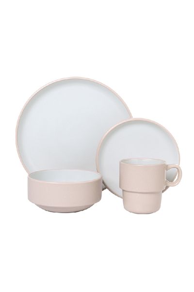 Bien Servi 16-Piece Elegant and Modern Design Stoneware Dinner Set