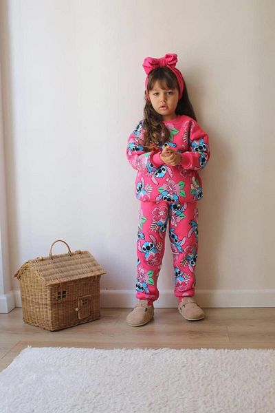 MİNİKO KİDS Girl's Stitch Model 3 Threads Charted Tracksuit Set