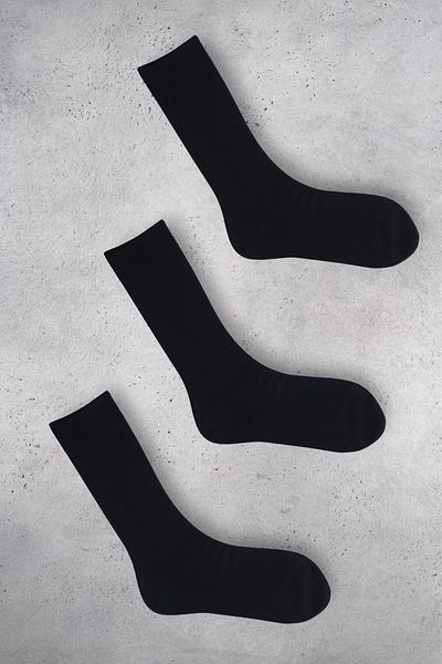 GRIMELANGE Oısın Bamboo 3 Pack Men's Black Socks