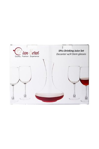 Bien Servi 5-Piece Durable and Elegant Design Juice Drinkware Set