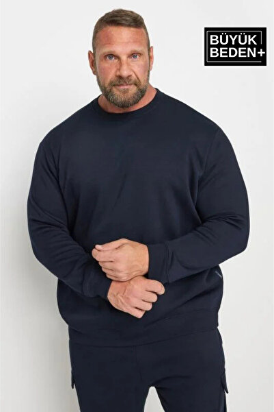Superlife Men's Large Size Crew Neck Slim Sweatshirt Spr24Bsw56