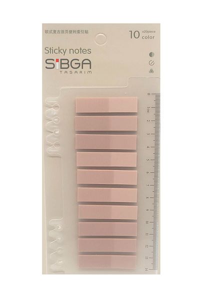 sibga tasarım Transparent Colored Post-It Note Paper - 200 Sheets Bookmark Sticker