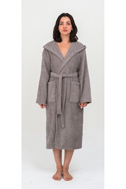 EMİLLİE Elina Unisex 100% Cotton Double Bathrobe with Hood