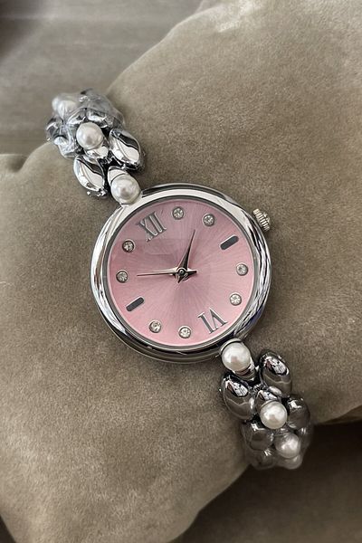 Leerybee Minimal Women's Watch with Pearls and Stones Nl-184