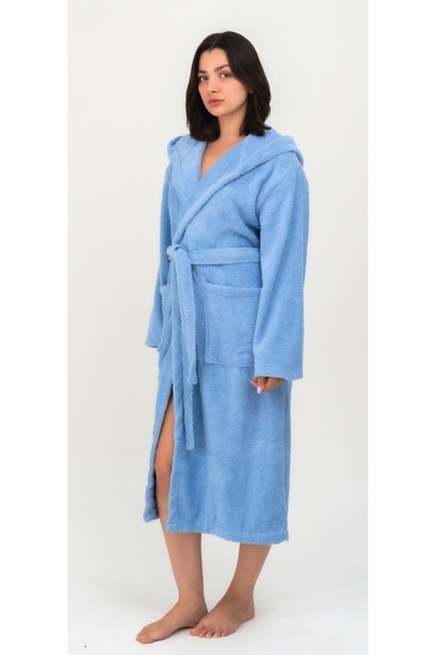 EMİLLİE Elina Unisex 100% Cotton Double Bathrobe with Hood