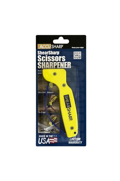 Accusharp Scissors Sharpener with Ergonomic Handle and Finger Guard