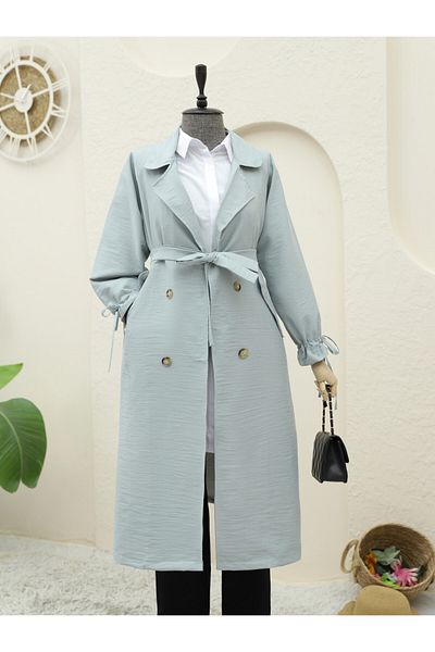 Modamorfo Cuff Lace Belted Cap - Aqua Green