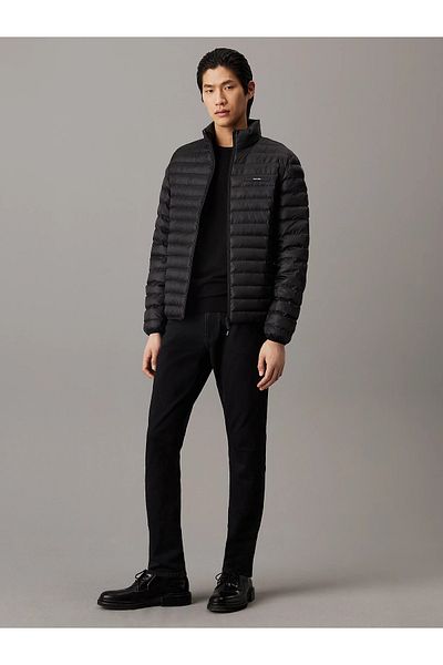 Calvin Klein Men's Quilted Fabric Zipper Closure Black Jacket K10K 113474 -Beh