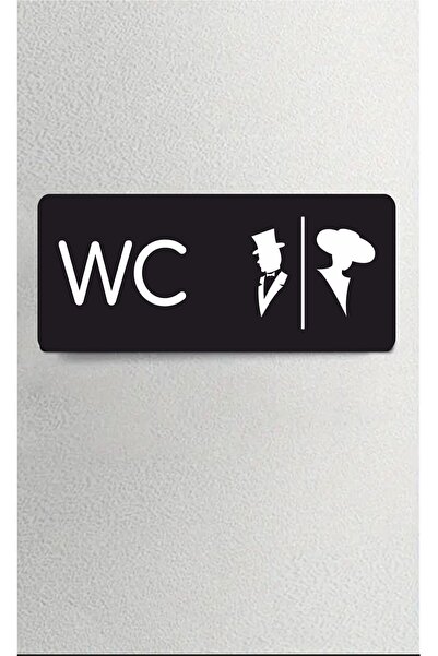 Aluminum Office Department Door Name Plate, Orientation Plate WC Male-female Icon 24x9 Cm