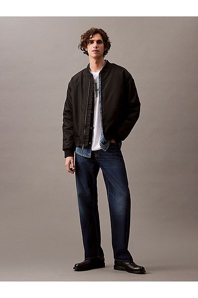 Calvin Klein Мъжко черно яке с цип и яка с дълъг ръкав 00040Em524-Ub1