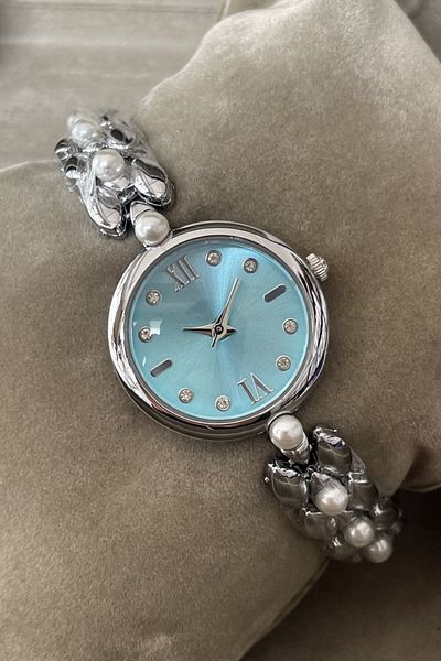 Leerybee Minimal Women's Watch with Pearls and Stones Nl-184