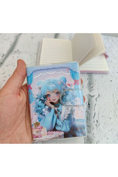 senacacollection A6 Velcro Anime Concept Notebook Notepad Caiet cu rigle 80 coli 1BUC