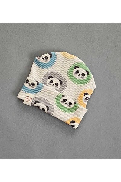 ALYA Baby Multi-Patterned Organic Cotton Camisole Beanie with Pompom
