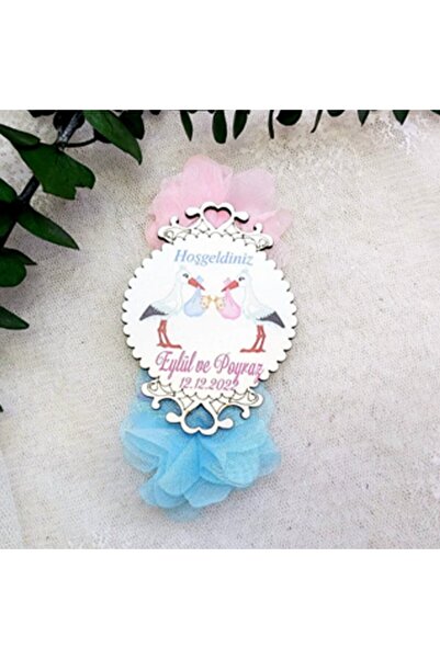 Hayaller Dükkanı 30 Adet İkiz Bebek Ahşap Bebek Şekeri Magnet-