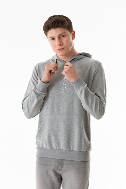 Fulla Moda Φούτερ με στάμπα καγκουρό με κουκούλα