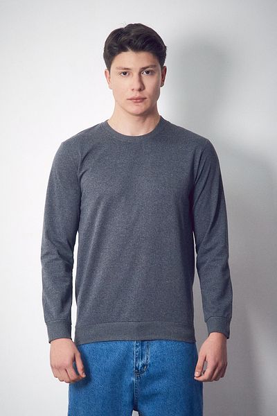 Fulla Moda Базов суичър с кръгла яка