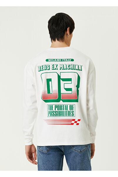 Deus Ex Machina White Logo Printed Sweatshirt Size: L