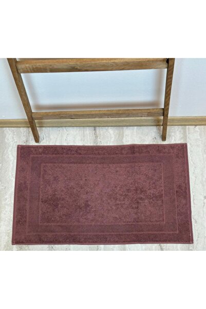 NOİSY TEKSTİL Bordo 2 Adet %100 Pamuk Çerçeveli Lüks Ayak Havlusu 50 X 80 Cm