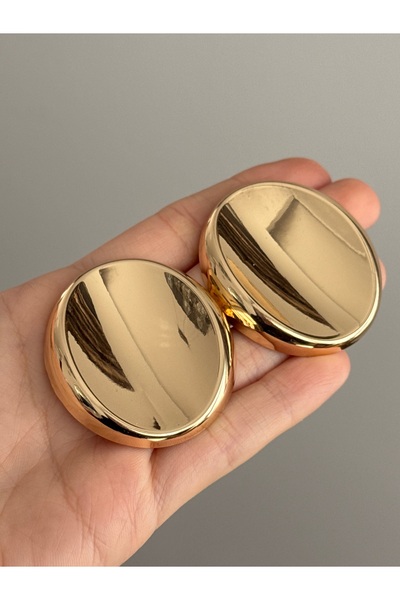 MioArt Vintage Büyük Boy Daire Küpe Gümüş