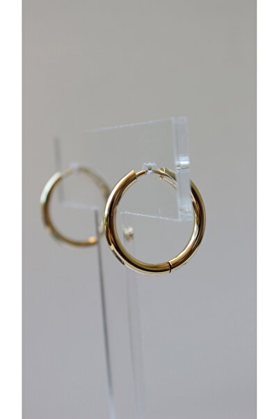 nevamor أقراط دائرية بمشبك ذهبي من الفولاذ