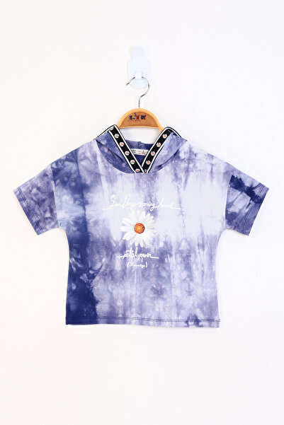 Toontoy Детска блуза с батик мотив и принт на маргаритки