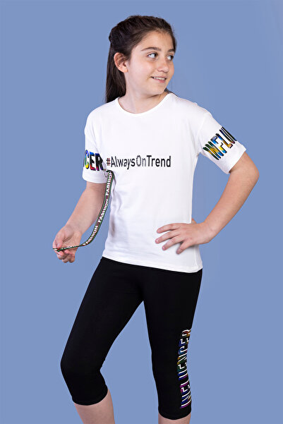 Toontoy Πολύχρωμο Σετ Κολάν για Κορίτσια με τύπωμα και ριγέ