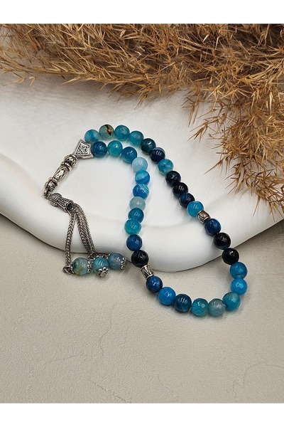AURA Natural Stone Rosary (Blue Agate-Evil Eye Stone)