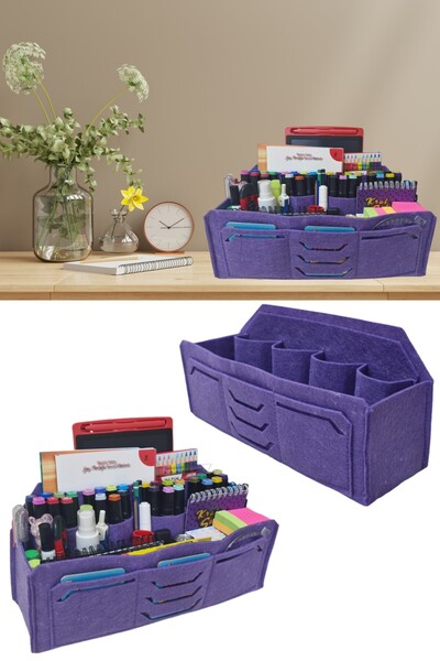 Next Craft Organizator de birou de culoare violet - Organizator pentru pix di...