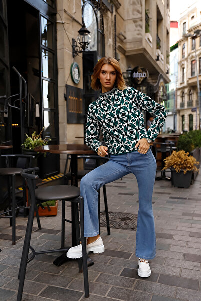 Threeco Patterned Half Fisherman Knitwear Sweater