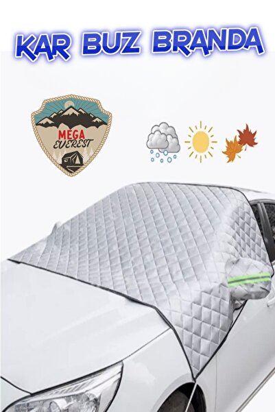 Mega Everest Şahin Doğan Kartal Uyumlu Oto Kar Buz Branda Aynalı Ön ve Yan Cam Tam Korumalı Su Güneş Geçirmez