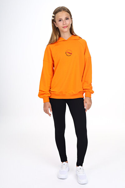 Toontoy Κοριτσίστικο κοστούμι με κουκούλα με κείμενο στο μπροστινό μέρος με τύπωμα κολάν