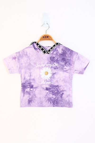 Toontoy Tricou pentru fetiță cu model Batik Daisy cu imprimeu