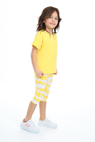 Toontoy Girl's Tie-Dye Pattern Have Fun Printed Capri Suit