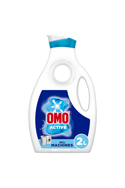 Omo Liquid Laundry Detergent, Active, 100% stain removal in just one wash*, 2L