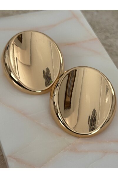 MioArt Vintage Büyük Boy Daire Küpe Gümüş