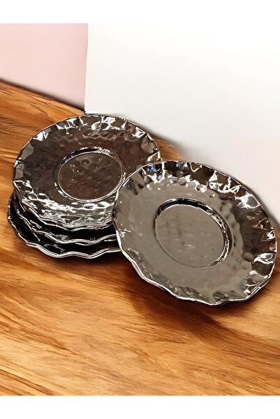 Bakır Center قاعدة أكواب وطبق شاي نحاسي، قاعدة أكواب نحاسية، مجموعة من 6 قطع