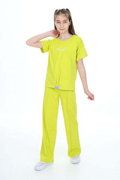 Toontoy Girl's Summer Emblem Printed Tracksuit Set