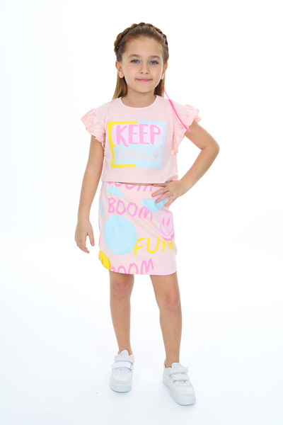 Toontoy Κοριτσίστικο Σετ Keep Smile με τύπωμα με φούστα