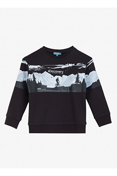 Discovery Expedition Siyah Erkek Çocuk Baskılı Sweatshirt D4WB-SWT3137 Beden:...