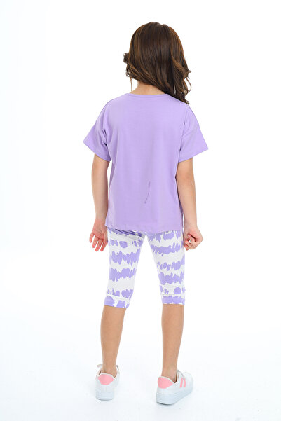 Toontoy Girl's Tie-Dye Pattern Have Fun Printed Capri Suit